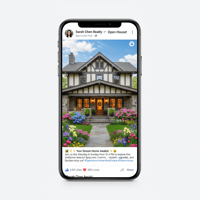 Open House — AI-generated social media post example